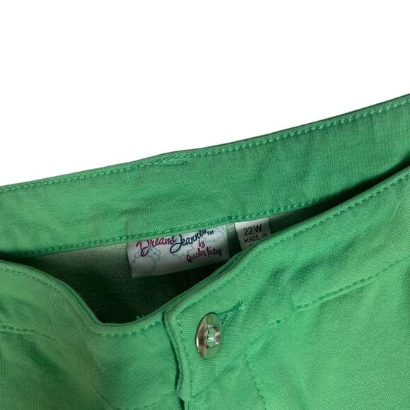 Quacker Factory Dream Jeannes Soft Knit Jeans Size 22W Seafoam Green A210151 - Picture 8 of 11